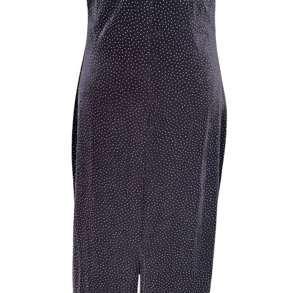 Y2K Black Velvet Silver Sparkle Sleeveless Maxi Dress S 4 6 Whimsigoth Witchy - Picture 7 of 9